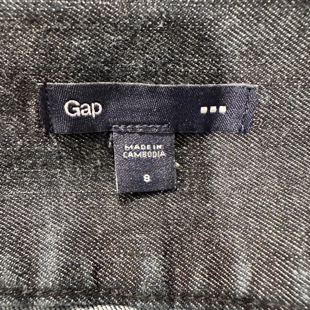 Gap Denim Mini Skirt Women 8 Dark Blue Side Zip Stretch Indie Sleaze Y2K Bodycon - Picture 5 of 16